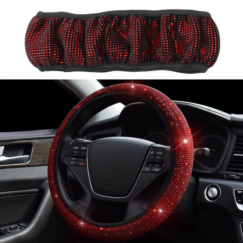 Car Leather Steering Wheel Cover Good Grip Car Accessories For 15/37-38CM Black Car Leather Steering Wheel Cover Good Grip Car Accessories For 15/37-38CM Black