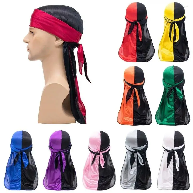 Casquettes de cyclisme Bandana élastique réglable mince pré-attaché soie Durag hanche respirant Turban Hijab hommes femmes