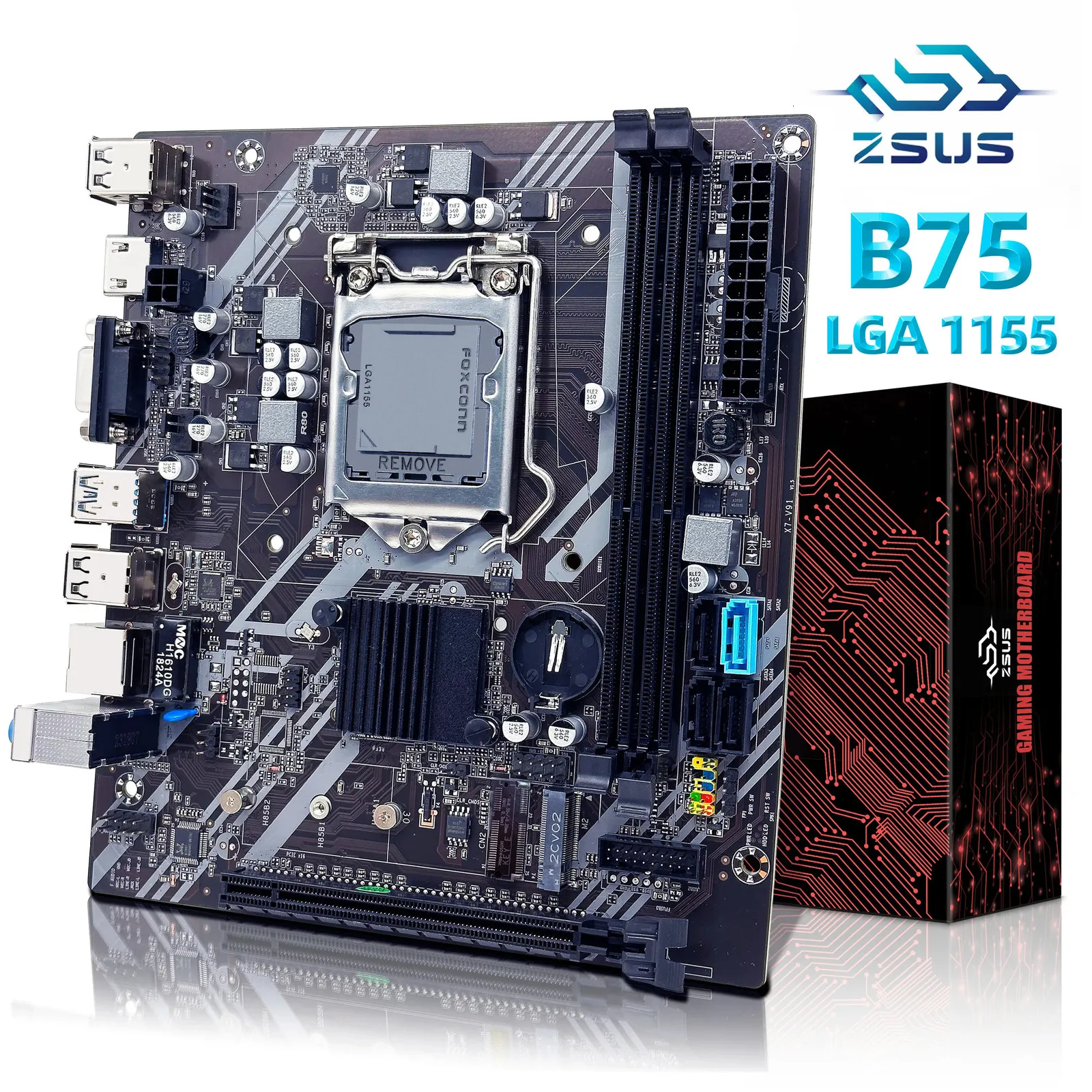 ZSUS B75 carte mère LGA 1155 cartes mères de bureau prennent en charge la RAM DDR3 avec Interface NVME M2 USB30 SATA30 240326