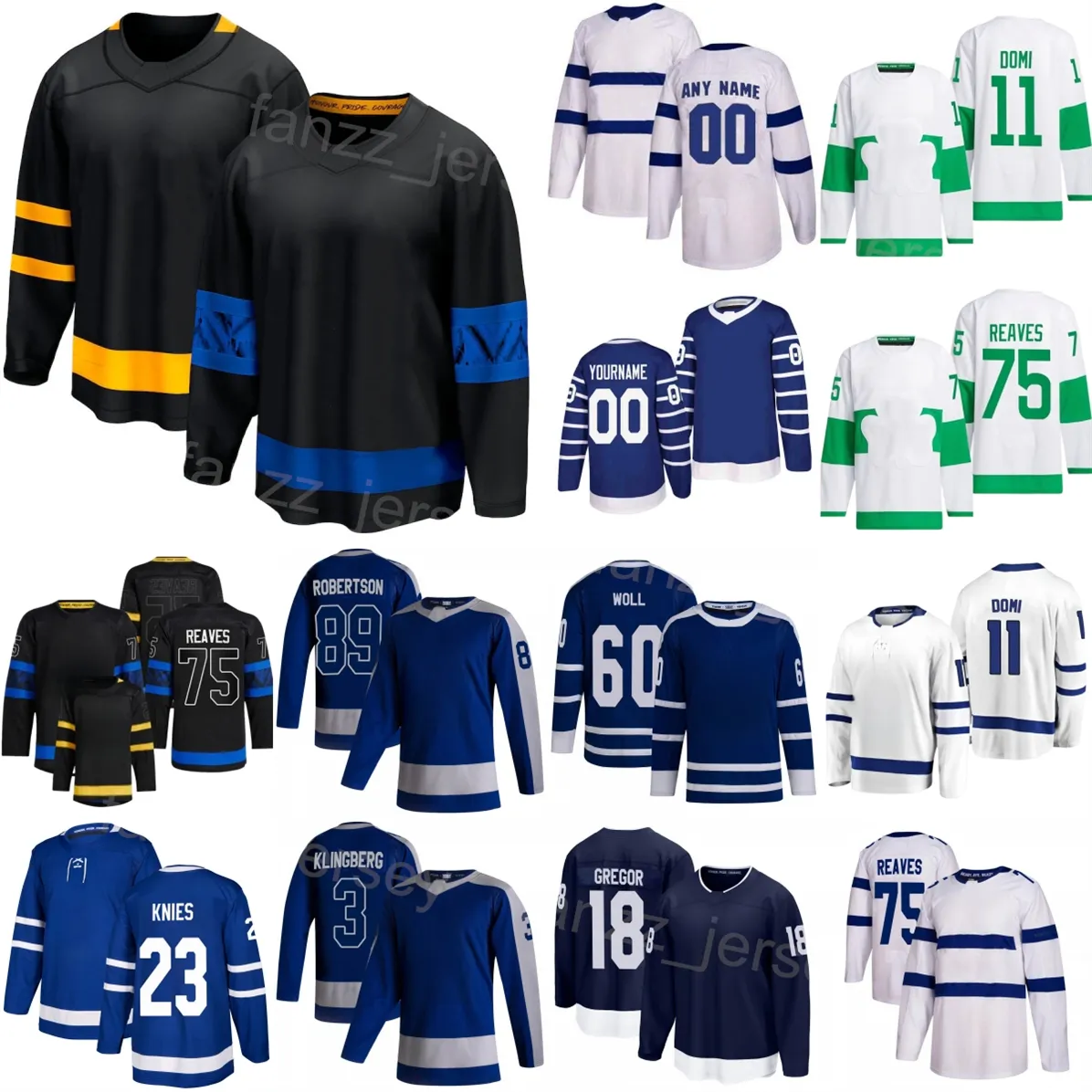 Hockey Juventud Hombres Mujer 11 Max Domi Jersey 24/25 Alternativo 60 Joseph Woll 23 Matthew Knies 89 Nicholas Robertson 3 John Klingberg 18 Noah Gregor 75 Ryan Reaves Deporte