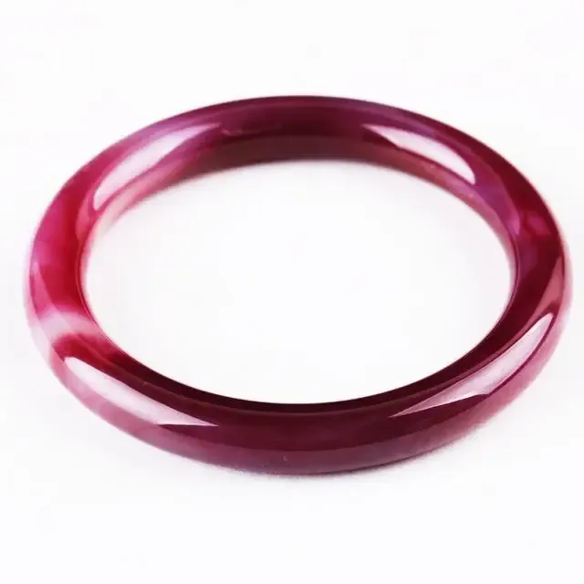 Bangles Отправить сертификат 100% Real Jade Bangles 7a Pink Purple Chalcedony Сертифицированный браслет нефрита