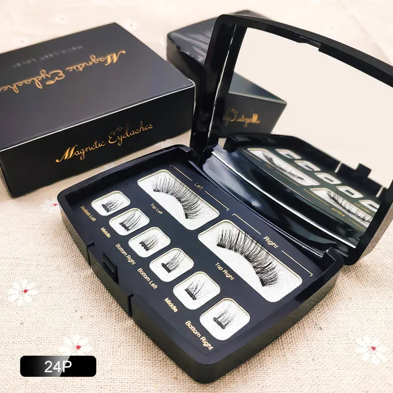 Brosses des cils magnétiques avec 3 aimants aimants naturels faits à la main 3D / 6D Faux cils en acrylique Box Makeup Tool Cosmetics for Girls 'Gift
