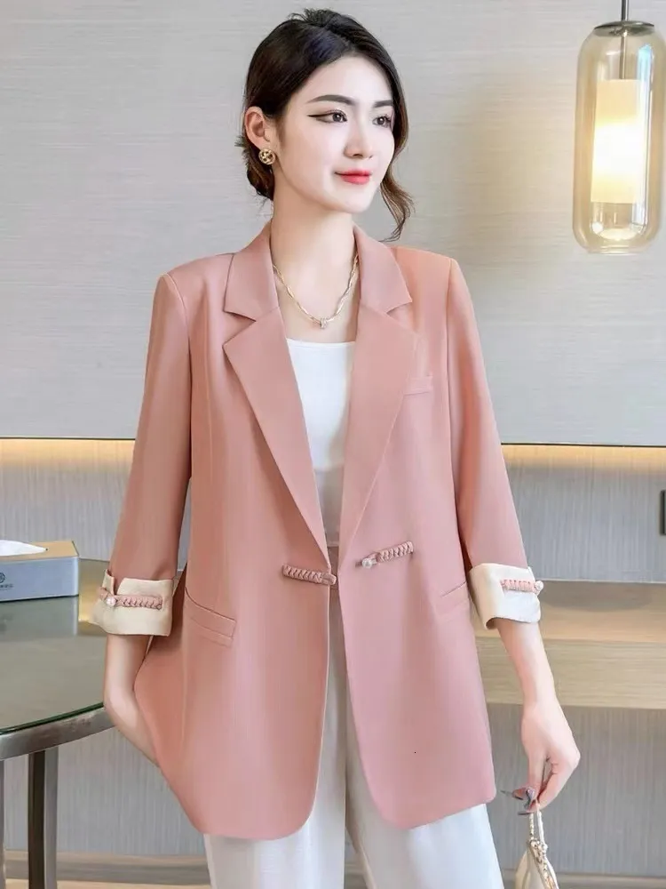 IQYU Blazer Women's Elegant Short-Summer Jacket Women's