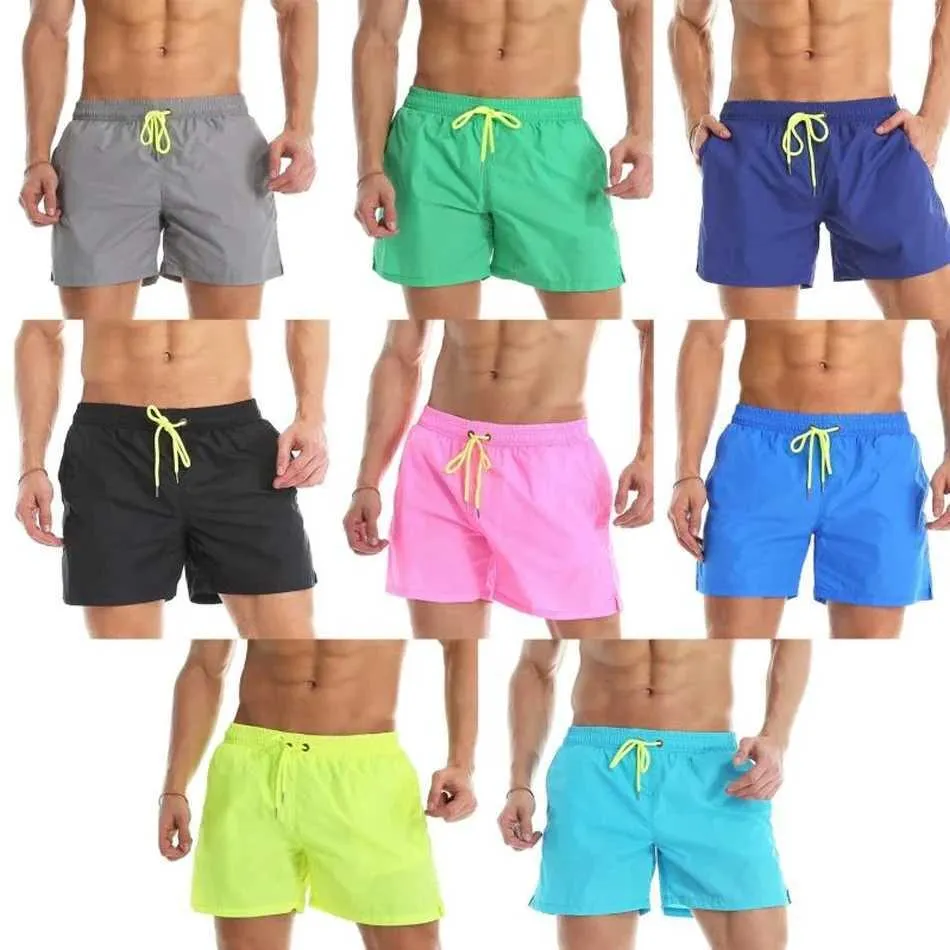 Men's Shorts Summer Beach Shorts Mens Shorts Solid Color Breathable Quick Drying Swimming Shorts Surfing Mens Plus Size S-4XL Swimming Brand LuggageC240402