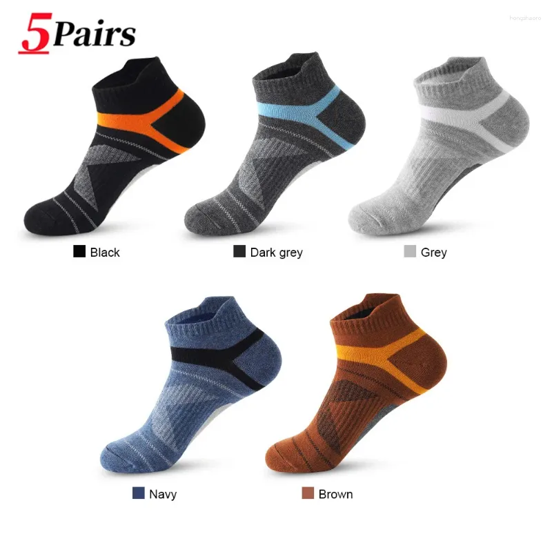 Men's Socks 5Pairs/Men's Sports High Quality Cotton Casual Outdoor Running Basketball Breathable Comfortable Low Tube Socks38-45