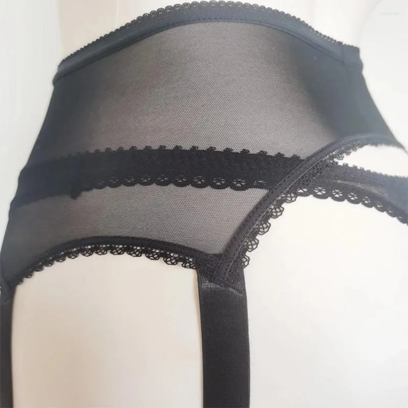 Garters Womens 6 Straps Garter Belt Sexy Mesh Sheer See Through High Elastic Lingerie Waist Suspender A50