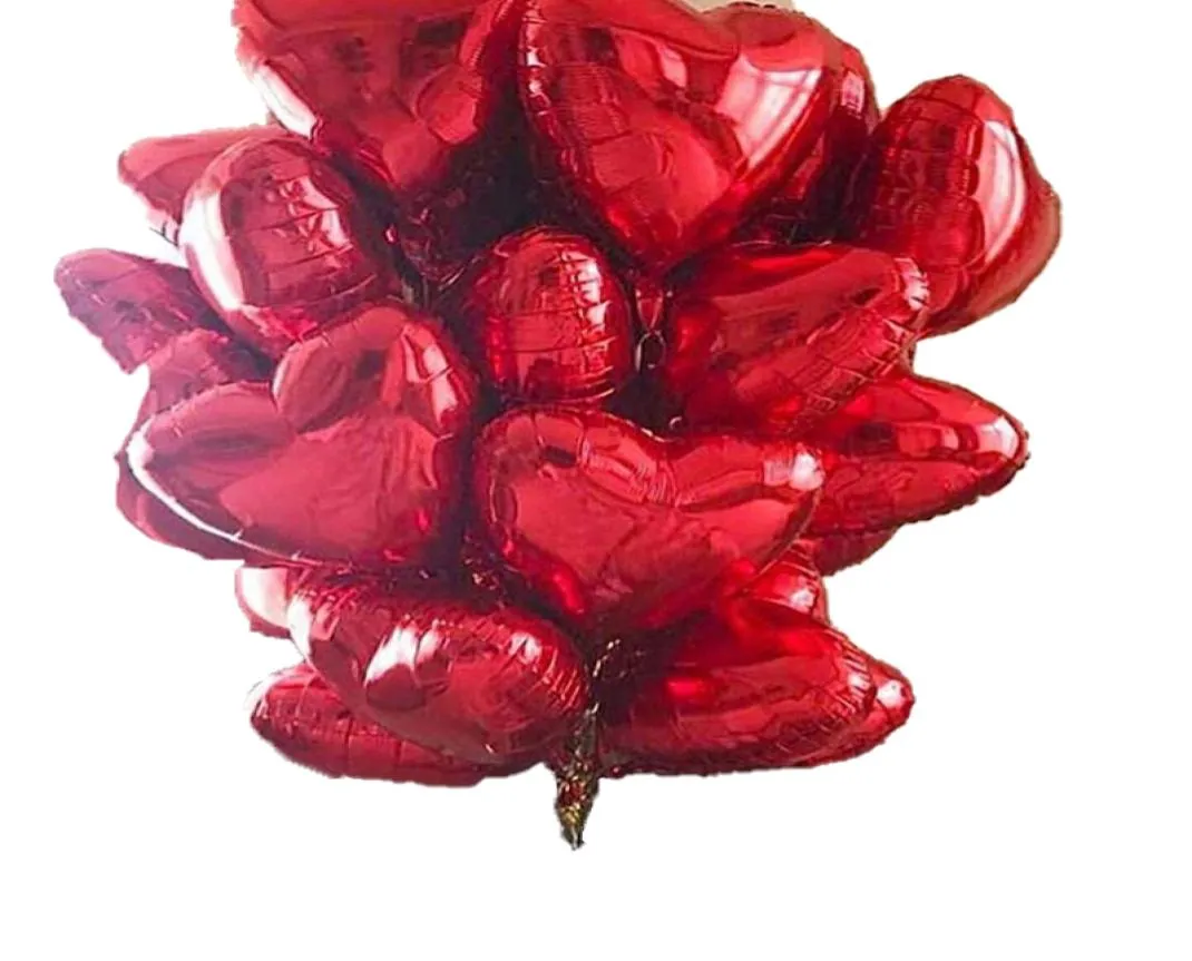 50pcs 18inch Heart Foil Balloons Wedding عيد ميلاد Valentine039S Party Heart Love Helium Balaos Decoration Dusty Shower Gifts8479050