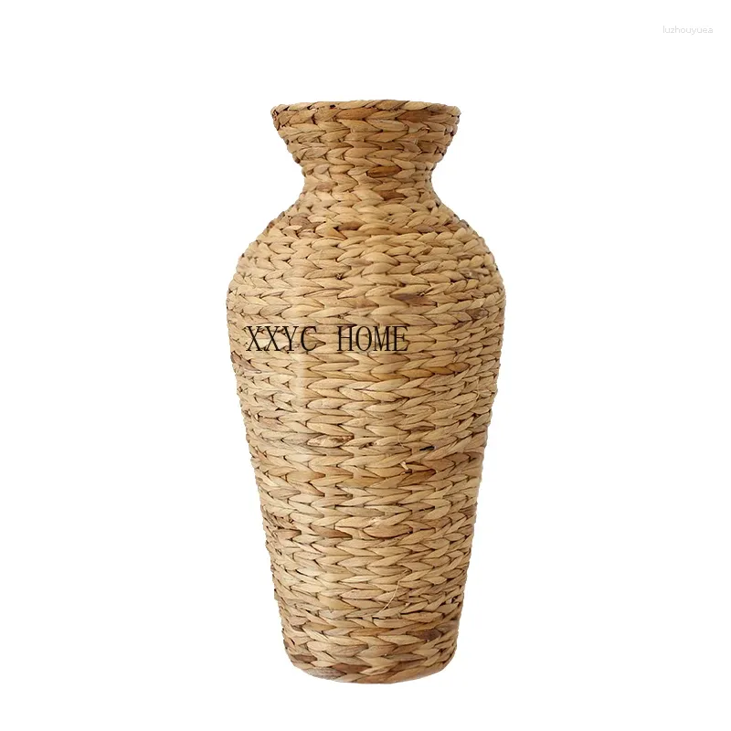 Vases Floor-Standing Nordic Rattan Vase Decoration Living Room Decorative Flower Arrangement Bottle