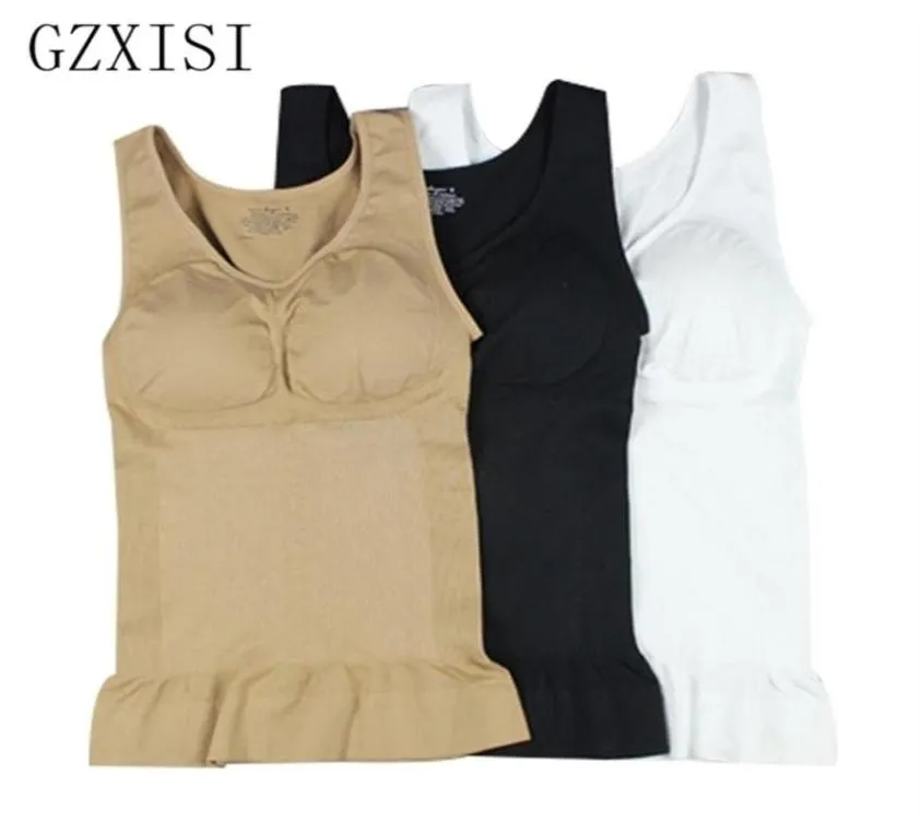 Gzxisi kadınlar kablosuz kami tank üst ince gövde şekillendirici sutyen yelek kamisole çıkarılabilir pedler zayıflama shapewear bel antrenör korse 2012793416