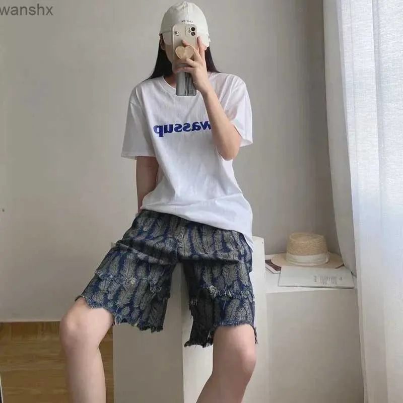 Men's Shorts Kapital Japanese style feather denim mens and womens fashionable casual shorts loose spring and summer new AmekajiL2404