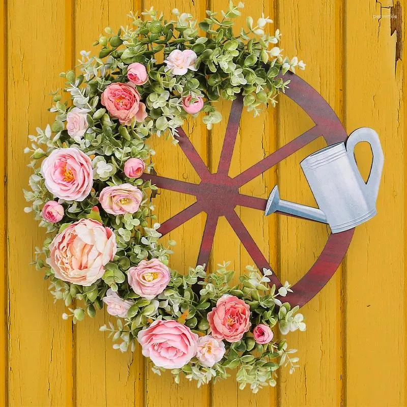 Декоративные цветы 2024 Весенняя имитация гирлянды для творчества Гирлянды на входную дверь для украшения свадебной вечеринки 19 дюймов