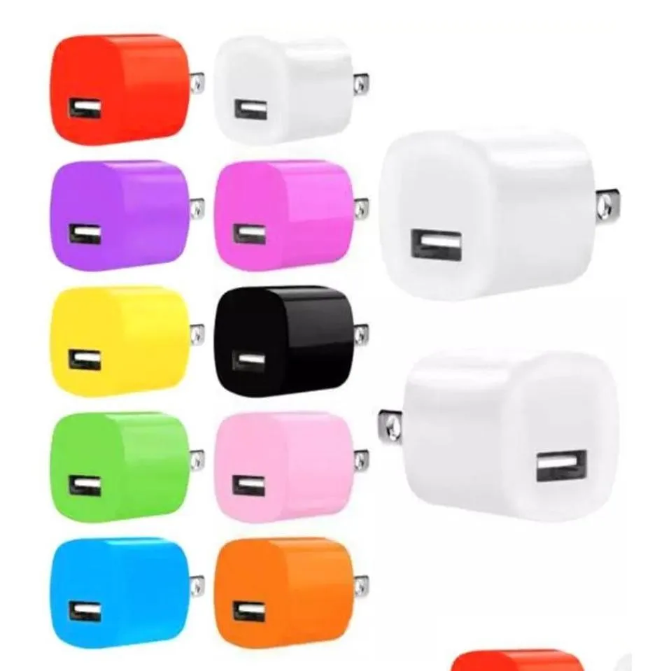 Chargeurs de téléphone portable Haute qualité Colorf 5V 1A US AC chargeur mural adaptateur secteur pour 6 7 Plus 1906030915 livraison directe téléphones Acces Otvoz