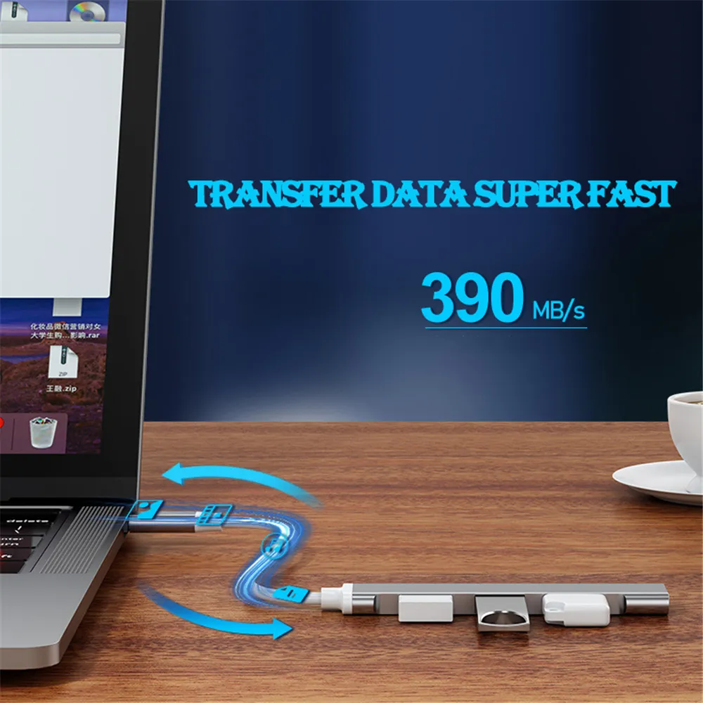FDBV USB 2.0 Hi-Speed 4-Port Splitter Hub For PC Notebook High Speed Computer (White