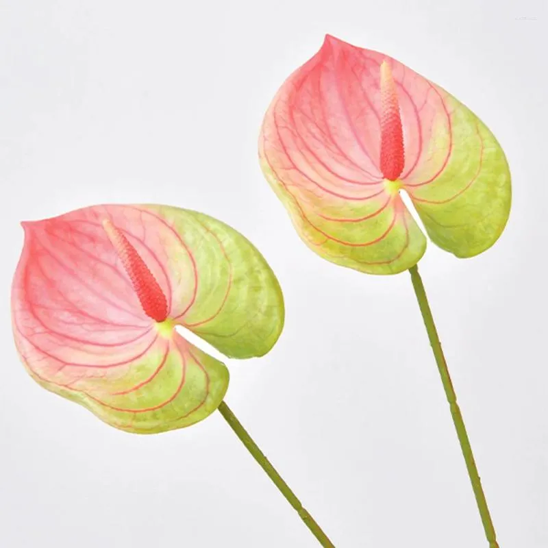 Dekorativa blommor 4 PCS Simulering Anthurium Andraeanum Hawaiian Decorations Arrangement