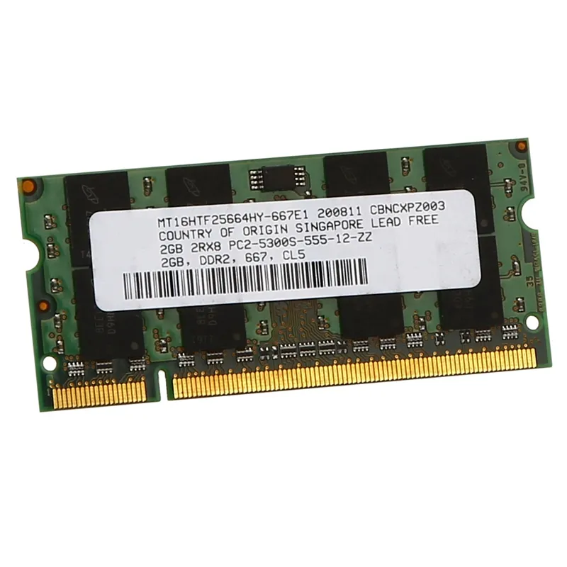 2GB DDR2 RAM: 667MHz PC2 5300 SODIMM Laptop Memory for Intel