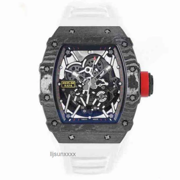 رجال الفاخرة مشاهدة Richa M Fiber for Men Limited Edition Silicone Strap Sports Sapphire Mirror Automatic Mechanical Watch Designer Waterproofwatches J0XH