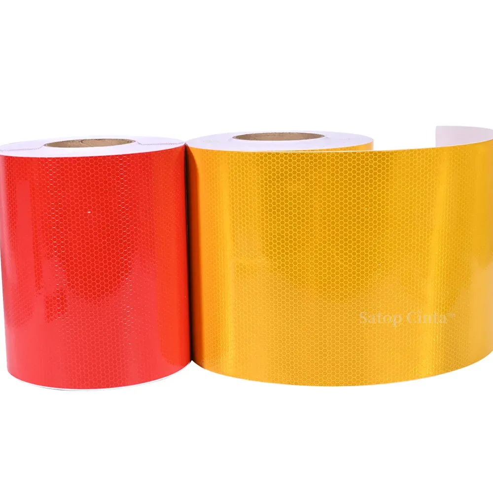 5m Red Yellow Reflective Safety Warning Stickers, Adhesive Reflectors ...