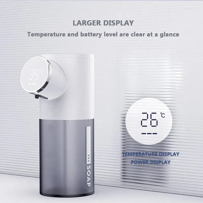 Liquid Soap Dispenser Foam USB Rechargeable 380ml Infrared Sensor Smart Liqiud With Temperature Display Non-contact