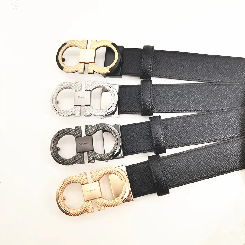 Men Women Designer Belts Genuine Leather 3.5cm 8 Buckle Fashion Business Belts Luxury Jeans Dress Waistband