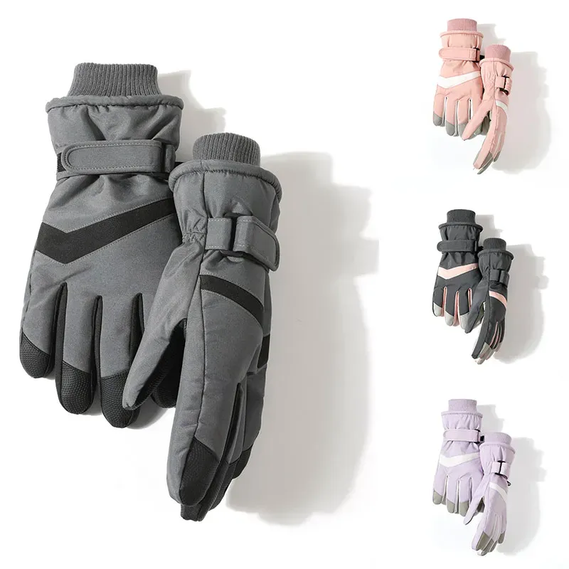 Handskar skidhandskar Pekskärm Motorcykel racing ridhandskar vinter termisk fleece vattentäta handskar utomhus cykling anti slip mitten