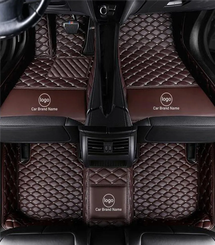 Anpassad fit bilgolvmattor Specifika vattentäta PU -läder Eco Friendly Material för SUV Truck Full Set Car Floor Mats Trunk Mat Wit2462266