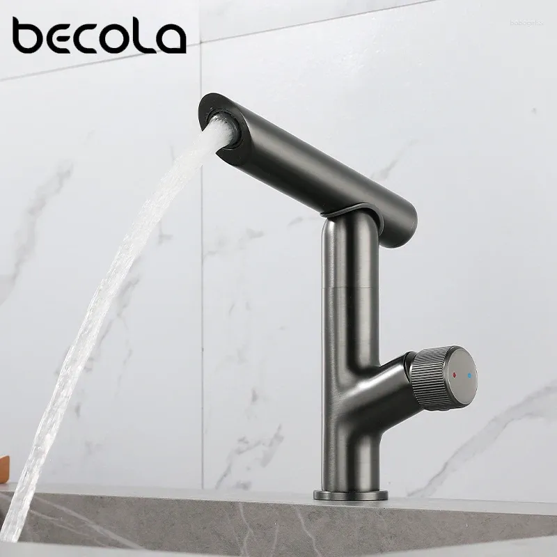 Bathroom Sink Faucets Becola 360 Degree Black Basin Faucet Water Mixer Tap And Cold Single Hole Handle Vanity