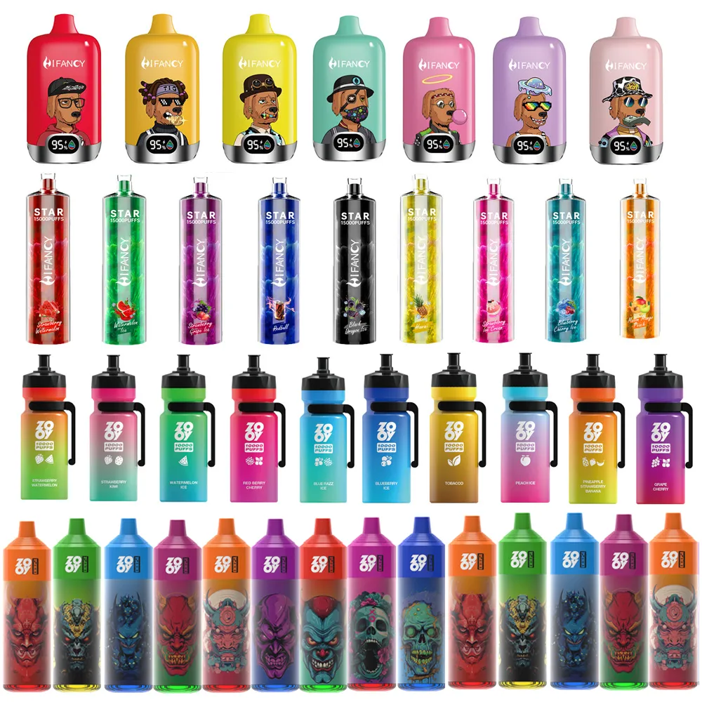 Vapers fabbrica all'ingrosso vape sigaretta elettronica usa e getta vapes sbuffi bar ZOOY puff 15000 Type-C Batteria ricaricabile Hifancy Led Digital Puff 16000 Puffbar