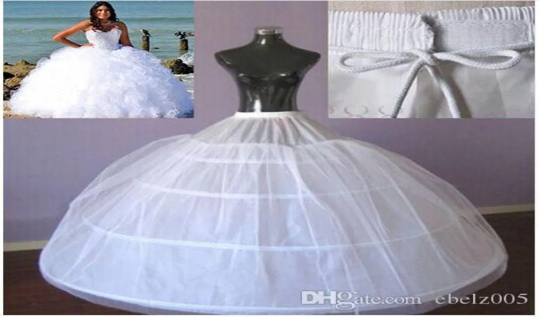 4 Hoops Ball Suknia Petticoat na sukienkę ślubną Bride Duże petticoats maxi plus rozmiar Underskirt Highquality8116261
