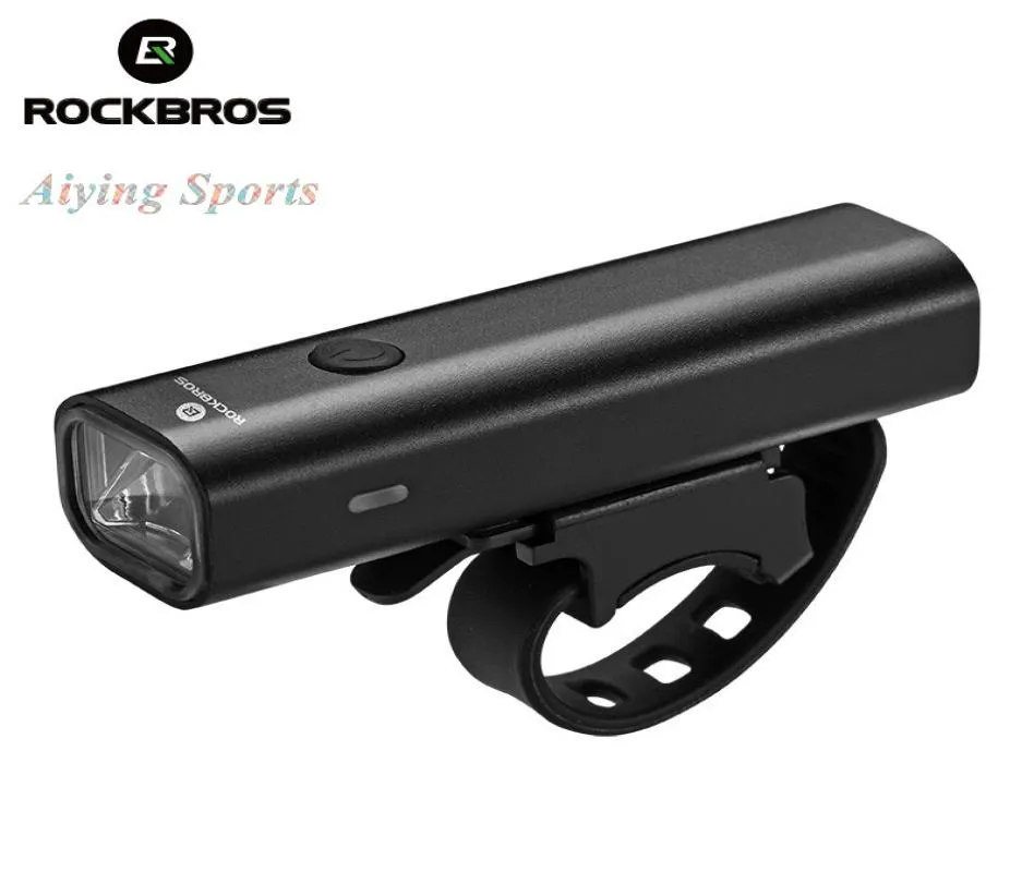 Aiyingsports ROCKBROS Bicycle Light USB Charge Rainproof Safety Front Lamp Cycling Ultralight Flashlight Outdoor Nightriding Bike3093984