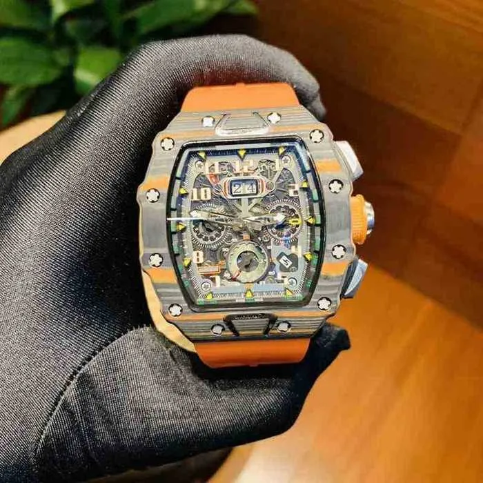 Luxury Mens Watch Richa M Högkvalitativ Watch Designer Automatisk mekanisk klocka Vattentät rostfritt stål Panchromatiskt handledsgummi som säljer P2I2