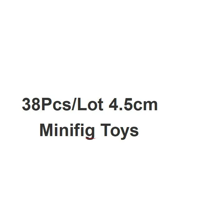 38pcs/로트 4.5cm 미니 피그 장난감 선물 빌딩 블록 장난감