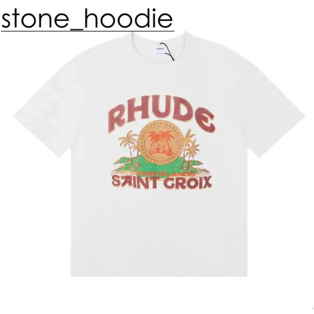 Rhude hiphop streetwear beroemde ontwerper heren T-shirt Luxuxry Rhude shirt hoge kwaliteit korte mouw mode grafisch bedrukte kleding sneldrogend Rhude shirt polo 8520