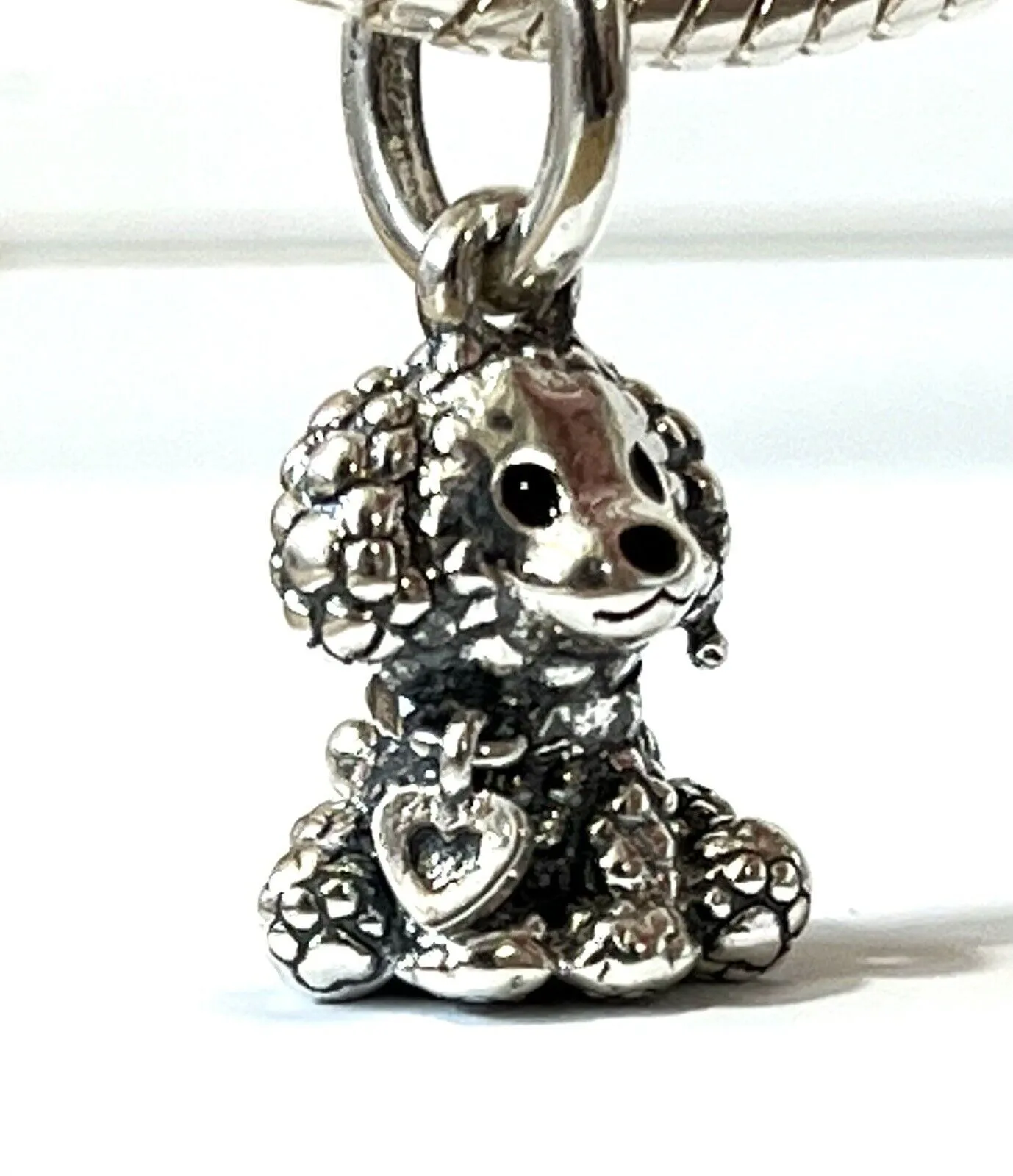 Pendentif caniche et chiot en argent Sterling S925, adapté au Bracelet à perles, bijoux, cadeau à la mode, 798871C01