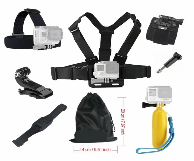 For Gopro 9 8 hero 4 5 6 7 black Accessories set Floating Chest Head Hand Helmet Mount strap for Go pro SJCAM SJ4000 SJ5000X Actio2421033