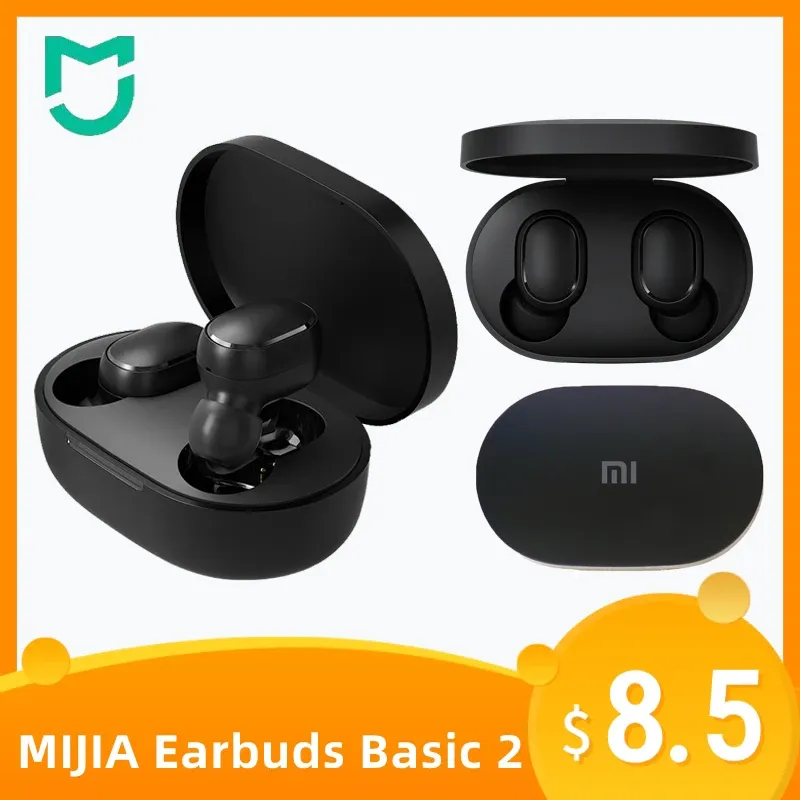 Earphones MIJIA Xiaomi Original Mi True Wireless Earbuds Basic 2 Global Version Bluetooth Earphones 5.0 Sport Headsets with Charging Case