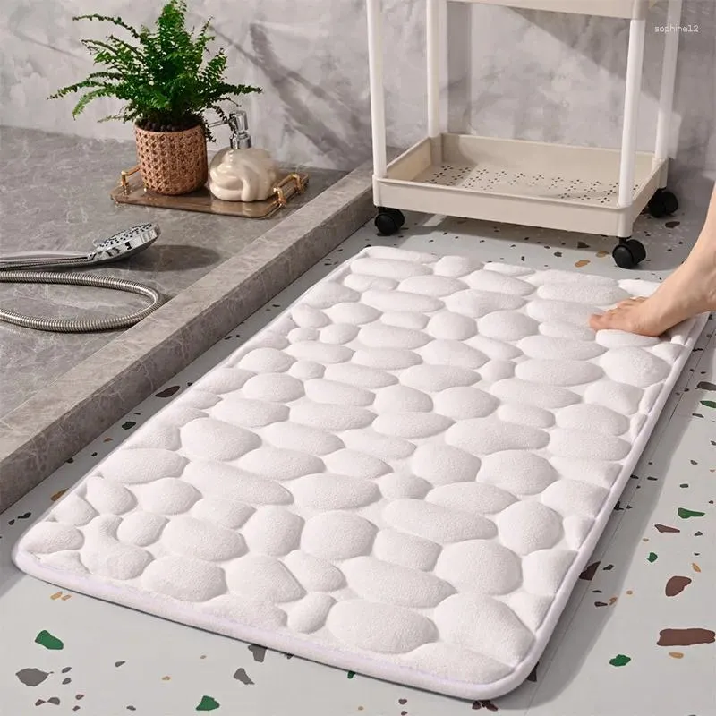 BADMATS STONE 3D Anti slipmat Wasbare snel droge badkamer Tapijten Skid veiligheid tapijt tapijt mode geschuimt tapijten ingang deurmat