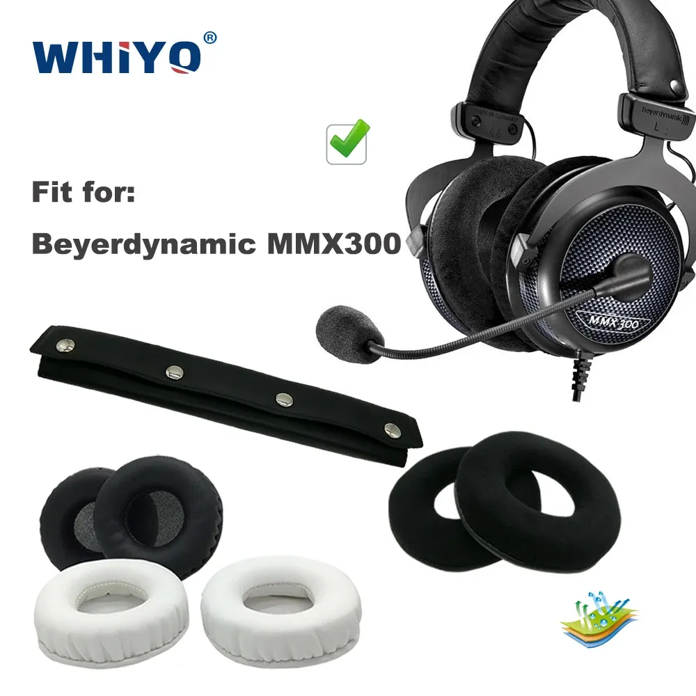 Tillbehör ersätter öronkuddar för Beyerdynamic MMX 300 MMX300 MMX300 headset delar läder kudde sammet öronmuff headset hylsa täcke