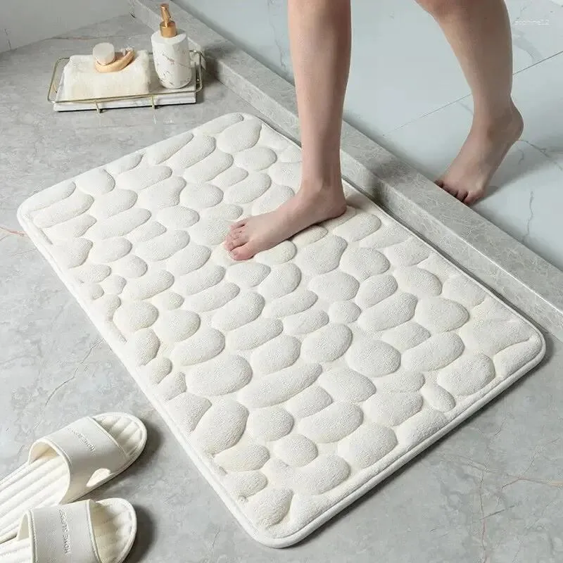 Tapetes de tapete de pé de lã de lã de lã de coral de piso doméstico espuma de espuma de banheiro sem deslizamento