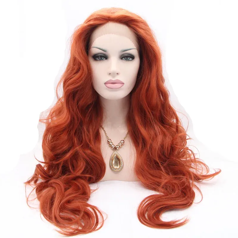 Perruques Sylvia 350 # Color Body Wave Wig Wig Synthetic Lace Lace Front Perruques pour les femmes Fiber Hair résistantes à la chaleur Pernues