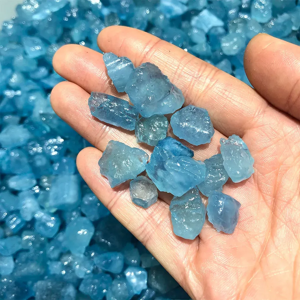 Pierres Naturelles Polies Agate Dentelle Bleue - Lot Vrac 10-40 Mm - Décoration Aquarium, Jardin, Décoration Maison, Feng Shui