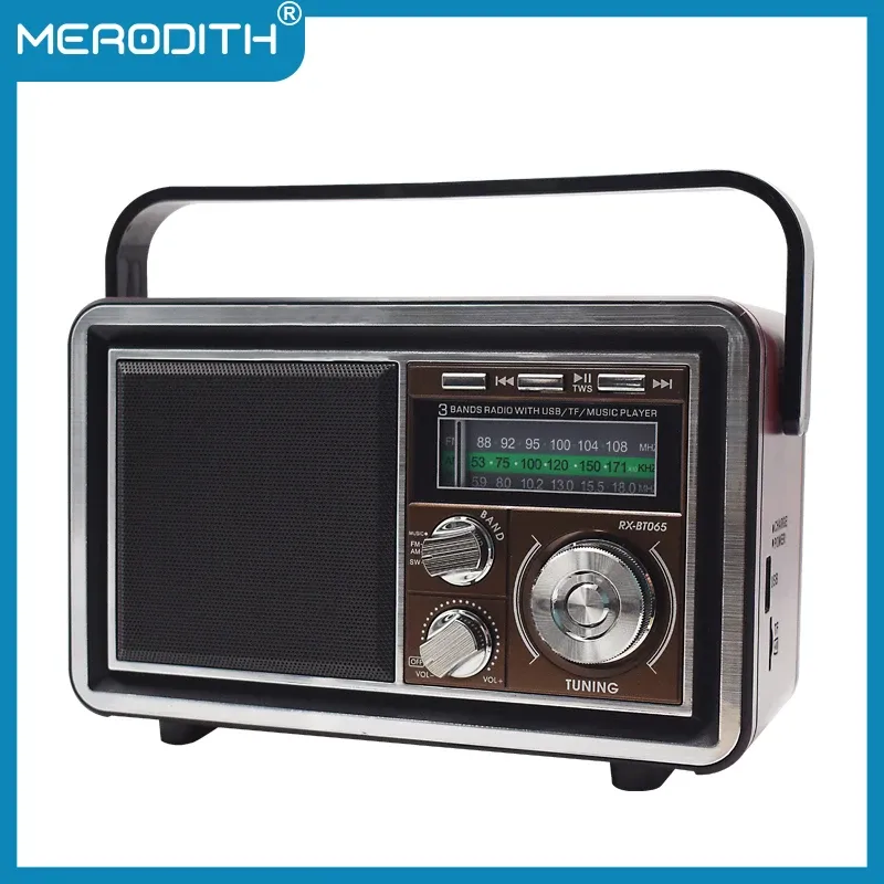 Haut-parleurs Radio AM FM SW POCKE RADIO RADE RAVE COMPISE FM PRÉDENCE TF CARTE TF USB Rec Portable Portable Retro Bluetooth Player