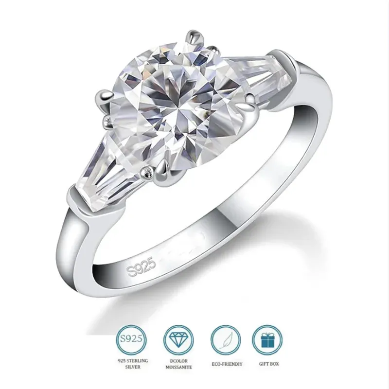 Anel 1CT certificado GRA VVS1 Lab Diamond Solitaire para mulheres noivado promessa joias de aliança de casamento 240402