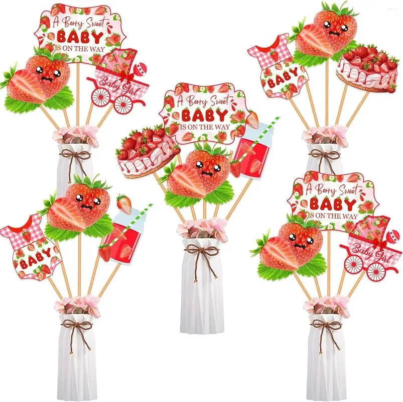 Parti dekorasyon çilek bebek duş dekor bir meyve tatlı yolda centerpieces sopa yaz meyve