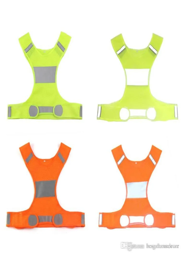 Hele Hardlopen Fietsen Sportvest Polyester Ademend Nacht Reflecterend Vest Aanpasbaar Geel Oranje Kort Ontwerp Vest BH062148487