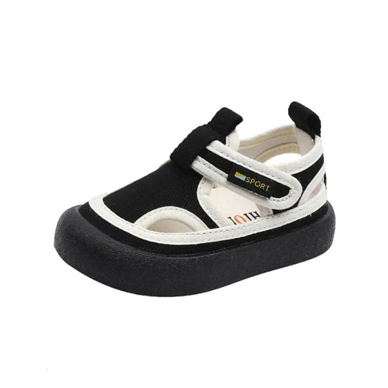 Summer Children Canvas Shoes Breathable Closed Toe Kids Sandals Non-slip Fashion Toddler Girls Boys Sandals EU 15-28 240326