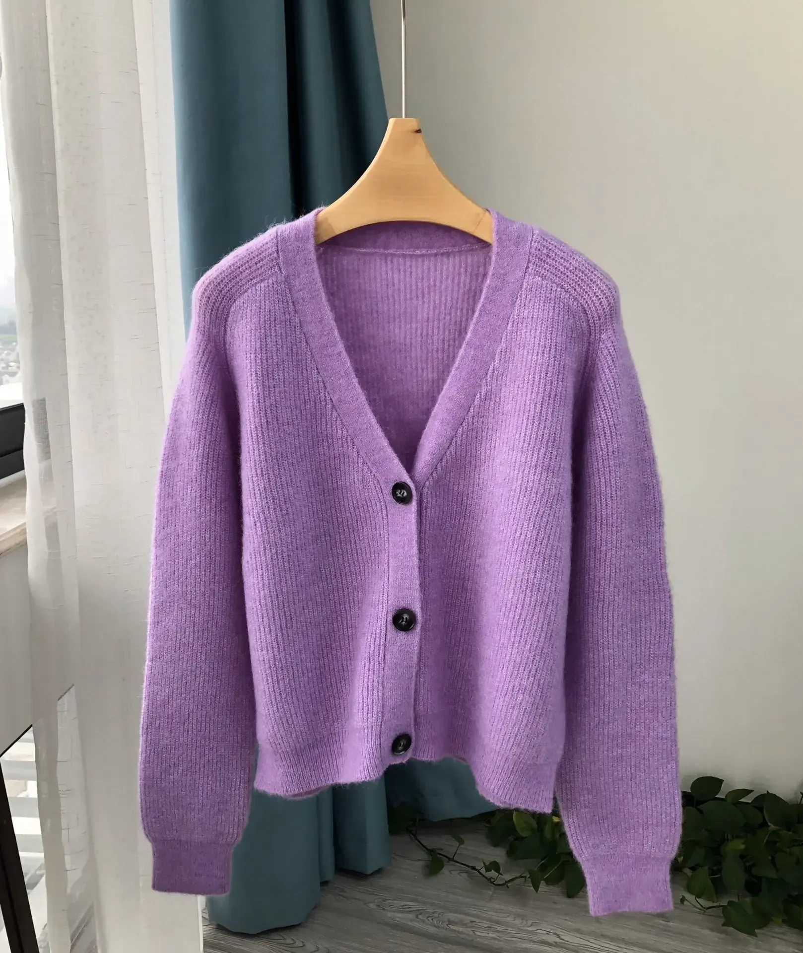 Women's Sweater Cardigan 2023 Spring and Autumn New Loose Thin Mohair Sweater Yarn Wool Fashion Casual Women's Cardigan