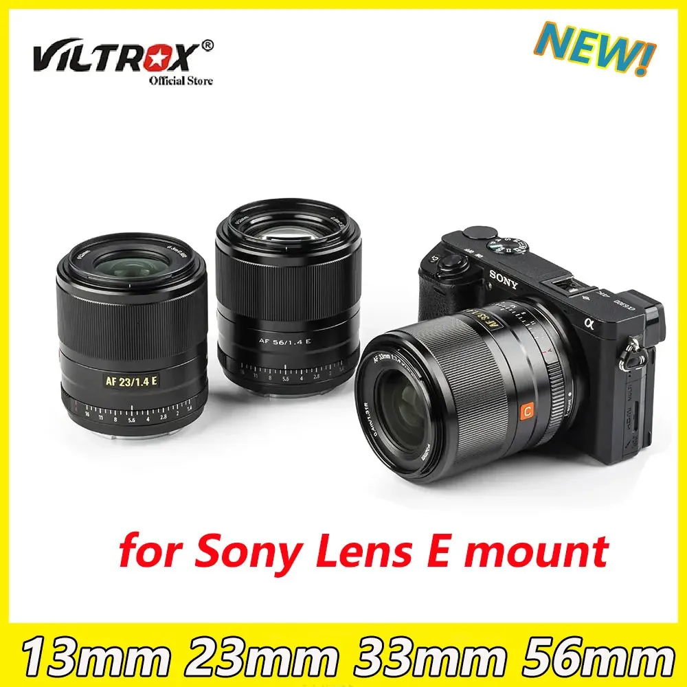 VILTROX 1m 2m 56mm 4 lentes de foco automático APSC compacta grande abertura para lentes de câmera E mount A7II 240327