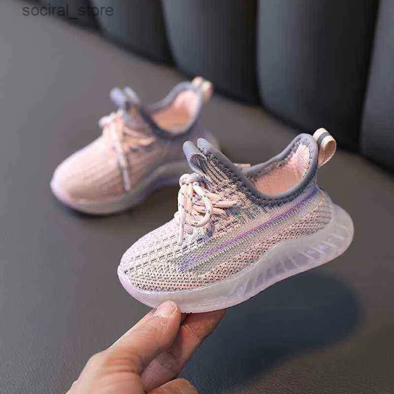 First Walkers AOGT Spring Baby Shoes Spädbarn Småbarn mjuk bekväm stickning andas 0-3 år barnsneakers T33 2119 L240402