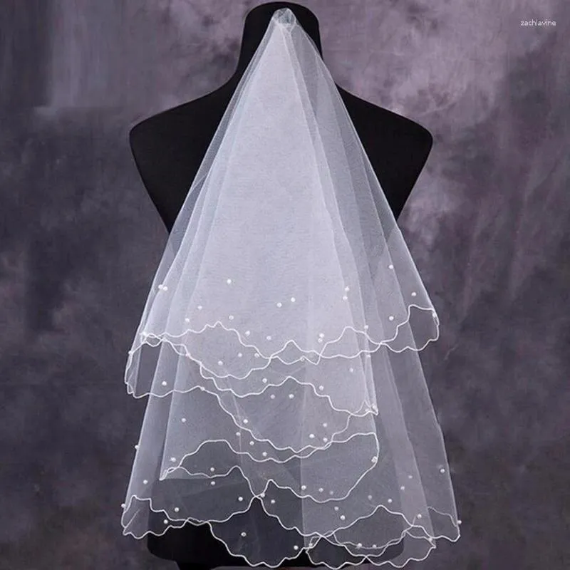 Véus nupciais Véu de casamento de 1 camada para noivas comprimento da cintura curto acessórios de cabelo de tule