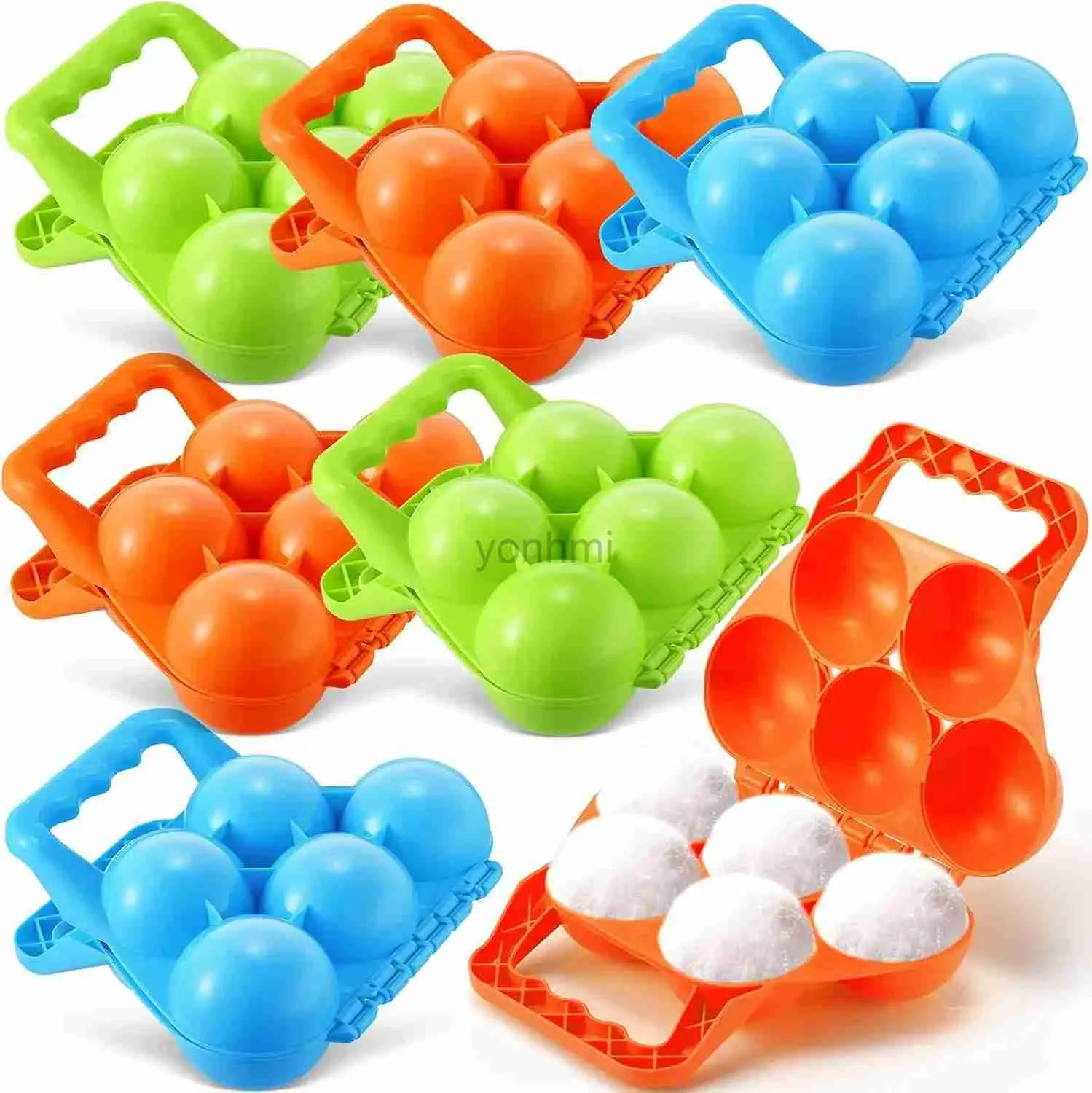 Giochi con la sabbia Divertimento in acqua Clip per creare palle di neve per bambini Strumento per stampi in plastica per neve invernale in plastica per bambini Lotta con palle di neve Giocattoli sportivi divertenti all'aperto 240402